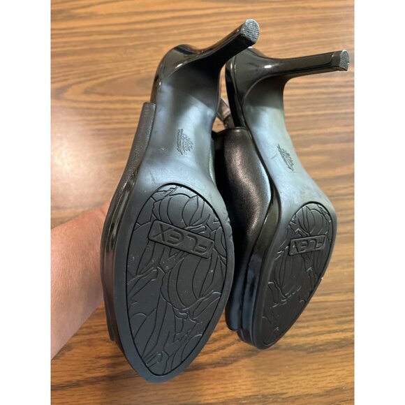 Life Stride Velocity with Memory Foam Apple black peep toe heeled sandals size 9 - Picture 5 of 6